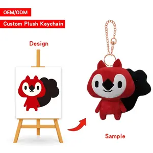 Wholesale Custom Stuffed Animal Toys Soft Plush Cute Plush Keychain For Embroidery
