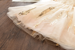 ชุดเดรสเด็กผู้หญิงสีเหลืองน่ารักสไตล์ลำลองแบบเจ้าหญิงผ้าชีฟองประดับเลื่อมสำหรับใส่ทุกวัน ดีไซน์ใหม่ ขายส่ง - Product Image 5