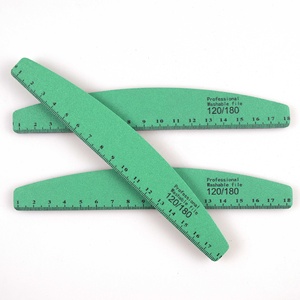 Limes à ongles professionnelles, outil de manucure vert, papier de verre, résistant et épais, ponçage, en forme de demi-lune, 10 pièces, 100/180 - Product Image 3
