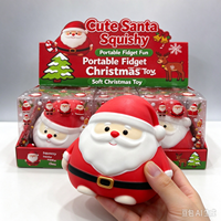 Jouet Squishy Père Noël - PVC et Matière en Farine Moussée, à Remontée Lente, Anti-Stress, Jouet Sensoriel pour Tous les Âges, Cadeau Unisexe