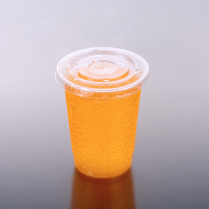 18 OZ rPET reusable iced coffee smoothie boba tea plastic cups with dome lid for cold drink