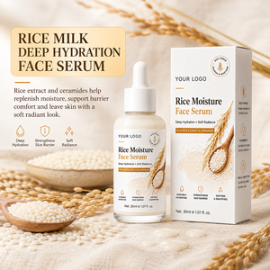 Sérum Visage au Lait de Riz Naturel ODM/OEM Hydratant Éclaircissant Améliore les Peaux Sèches et Sensibles Soin de la Peau Texture Lisse Sérum au Céramide de Riz - Product Image 5
