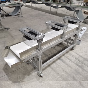 CE-gecertificeerde, op maat gemaakte transportbanden van 304 roestvrij staal, food grade, met PU-band, automatische snelheidsregeling, 500 mm breed, 2 m lang. - Product Image 5