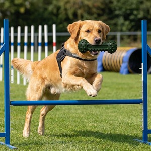 Jouet à mâcher en caoutchouc durable pour chiens, grande taille, couleur verte unie, jouet interactif pour animaux de compagnie pour une utilisation en intérieur - Product Image 6