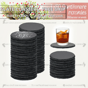 Posavasos de Piedra Clásicos Ecológicos con Bordes Naturales, Color Personalizado, Logotipo, Elegantes Tapetes, Placas Grabables con Láser, Envío Gratuito - Product Image 2