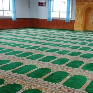 Tapis de prière uni avec pompons, tapis de prière musulman, tapis de mosquée, tapis en polyester - Product Image 5