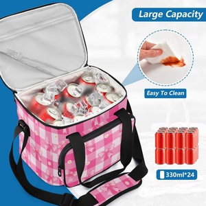New Arrival Custom Pink Bows Print Large Capacity Waterproof Insulated <b>Cooler</b> Bags Thermal Lunch Bag for Women Men - Product Image 5