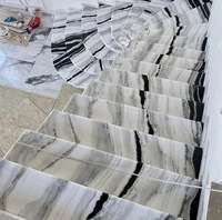 Escalier en marbre blanc Panda de haute qualité en provenance de Chine pour projets d'hôtels et de villas