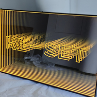 Miroir infini 3D en néon mural, signe lumineux LED, miroir infini RGB, miroir infini 3D, décoration murale de mariage