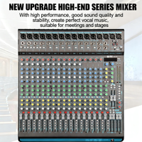 Console de mixage audio professionnelle APO-14 à 14 canaux, Hi-Z USB 32 effets DSP, alimentation fantôme 48V, console de mixage pour scène DJ