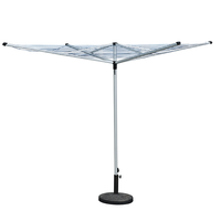 Séchoir de camping pliable à 4 bras télescopique en métal et plastique en forme de parapluie pour sécher les vêtements