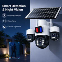 4G WiFi Solar Security Camera 6MP Triple Lens Outdoor IP66 CCTV Camera with SIM Card Support and PIR Detection