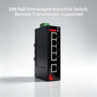 Commutateur industriel non géré sur rail DIN, 4 ports 100M, conception renforcée sans ventilateur, protection contre la foudre 6KV pour extérieur