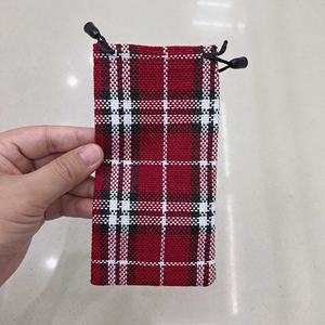 Sac en tissu à grande grille en lin, pochette pour lunettes de soleil, sac à cordon pour lunettes - Product Image 3