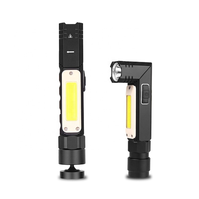 COB Rechargeable LED Flashlight Inspection Lamp Ultra-Bright Work Light with Magnetic Base and 360 Rotate for Car Repair
