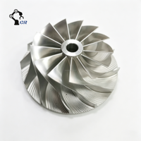 Services de fabrication sur mesure d'impellers en aluminium usinés CNC 5 axes, roue de compresseur turbo de précision en aluminium usiné pour turbocompresseur/compresseur