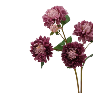 Vente directe usine – Fleurs artificielles décoratives Dahlia et Chrysanthème, design floral pour mariage, échantillon de fleurs de table au toucher naturel - Product Image 4