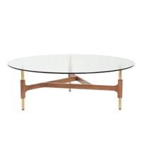 Ensemble de tables basses rondes en bois massif, style moderne, luxueux, simple et créatif, pour salon, table centrale, table d'appoint
