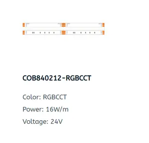 Smart controllabile LED corda luce RGBCCT COB nastron luci DC24V Tira LED con certificazioni europee
