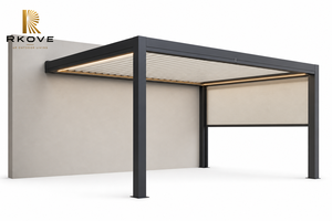 Pérgola Moderna de Aluminio RKOVE RK-C2 de 4*6m con Techo de Láminas, Gazebo para Exteriores, Pabellón para Patio con Sombra Lateral para Patio, Hogar u Oficina - Product Image 3