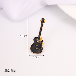 Gitar warna-warni antik Pin Enamel logam instrumen musik kecil bros kartun Pin klub lencana di tas baru - Product Image 2
