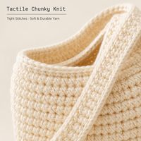 Kit de Sac Bandoulière au Crochet Fait Main DIY – Ensemble de Matériaux pour Sac à Main Tricoté pour un Style Quotidien Décontracté