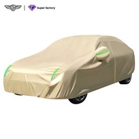 Housse de voiture en tissu Oxford épais doublée de polaire, anti-UV, imperméable, anti-neige, isolante thermiquement, adaptée à toutes les saisons