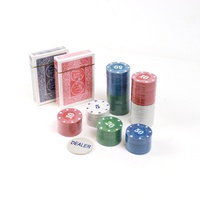 Boîte en étain en gros, 100 jetons de poker Blackjack de 4 g avec 1 jeton de croupier, 2 jeux de cartes, logo personnalisé pour le jeu de casino Blackjaket
