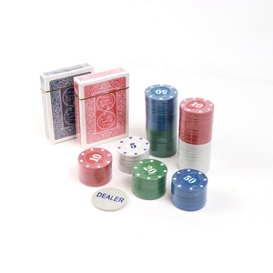 Boîte en étain en gros, 100 <span class=keywords><strong>jetons</strong></span> de poker Blackjack de 4 g avec 1 jeton de croupier, 2 jeux de cartes, logo personnalisé pour le jeu de casino Blackjaket - Product Image 5