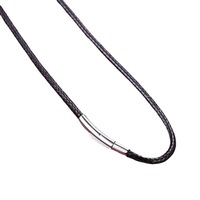 Collier en cuir tressé imperméable pour hommes Chaîne en corde de cire, bijoux à fermoir en acier inoxydable disponibles sur mesure