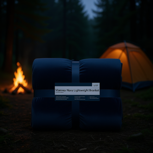 Coperta Leggera Vianney Navy in Poliestere, Misura Queen, per Tutte le Stagioni, Uso Interno - Product Image 2