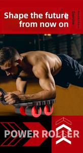 Ginásio Automático Abdominal Fitness Equipamento Push-Up Board Corpo Multi-Função Exercícios Core Sliders ABS Roller Wheel - Product Image 6