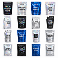 Sacs d'emballage Doypack en plastique imprimés sur mesure, refermables à fermeture éclair, avec fenêtre, 500g, 1kg, 2kg, 5kg