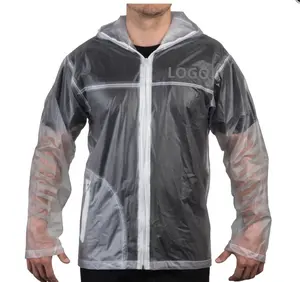 Stile distintivo in PVC moda cappotto da pioggia con cappuccio per uomo donna impermeabile trasparente Poncho con funzione impermeabile per l'escursionismo