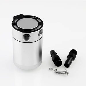 Reservoir Oil Catch Can - Baffle Internal, Kotak Breather 2-Port untuk Turbo Bensin/Diesel, Tangki Pemisah Oli Universal dengan Konektor - Product Image 1