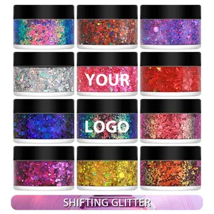 Wholesale cosmetic Grade Holographic Chunky Glitter Gel for Face Hair Eye Body Art