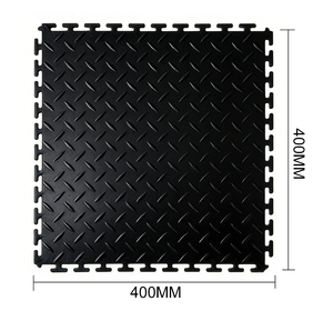 Dalles de sol de <span class=keywords><strong>garage</strong></span> en PVC emboîtables de 5 mm, 500x500 mm, robustes, antidérapantes, à motif diamant, pour atelier, design graphique - Product Image 3