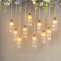 Lustre en acrylique avec 10 têtes détachables, guirlande lumineuse suspendue pour la décoration des plafonds de lieux de mariage