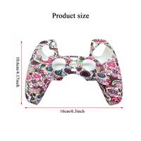 Coque de protection ergonomique en silicone antidérapante à points, imprimée par transfert d'eau à motifs multiples pour manette PS5 DualSense