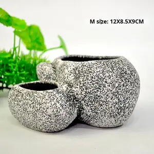 Ceramic Aquatic Plant <strong>Pot</strong> for <strong>Fish</strong> Tank-Hiding Filtration &amp; Decoration Features - Product Image 4
