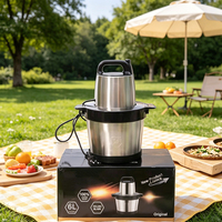Hachoir à viande et mixeur multifonction portable en acier inoxydable 6L 10L, modèle 2026, idéal pour la maison et la restauration