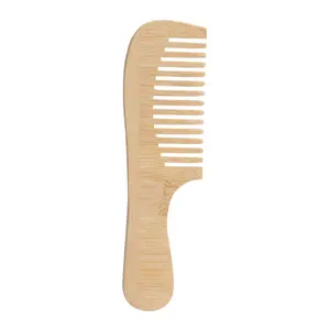 Pettine per capelli in bambù pettine in bambù naturale personalizzato a denti larghi per salone di casa