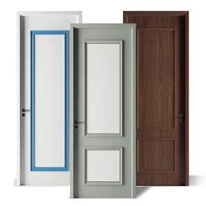 דלתות פנים תלויות מראש לבתים פנים pvc דלת לאמבטיה