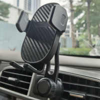 Support de téléphone de voiture classique à bas prix avec bras long, fixation sur grille d'aération, rotation flexible à 360 degrés et libération à une touche