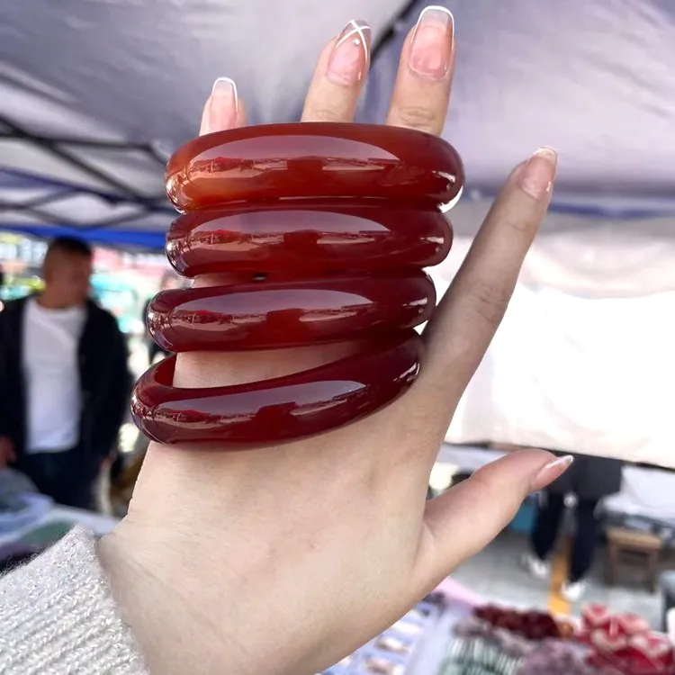 Perhiasan Jialin Grosir Grosir Gelang Giok Merah Alami Gelang Giok Hijau Merah Perhiasan Gelang Wanita