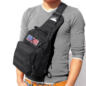 AYPPRO Unisex multifuncional camuflaje táctico mochila de día impermeable al aire libre asalto Molle Ranger <span class=keywords><strong>Sling</strong></span> Bag con parche - Product Image 6