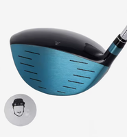 Driver de golf pour droitier avec manche en acier inoxydable forgé et usiné CNC et poignée en caoutchouc