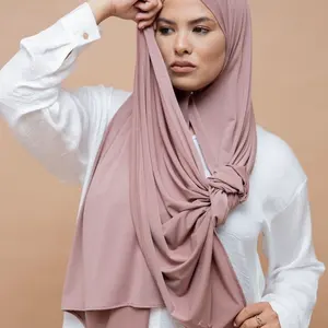 Zifeng OEM Turban de luxe personnalisé musulman femmes châle Premium extensible Lycra Jersey Hijab