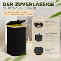 Seau de rangement rectangulaire écologique en bambou avec poche intérieure lavable, capacité de 80 L, couvercle et fermeture éclair au dos pour la maison et le bureau