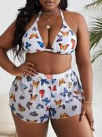 Maillot de bain personnalisé pour femmes grandes tailles, short de bain floral, anti-UV, séchage rapide, tankinis grandes tailles, autres tankinis courts, vêtements de bain